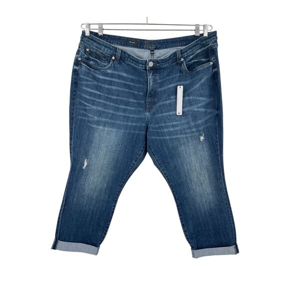 Kut from the Kloth jeans Katy boyfriend denim dark blue size 24W - Picture 1 of 6